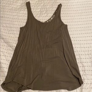 Green tank with lace back